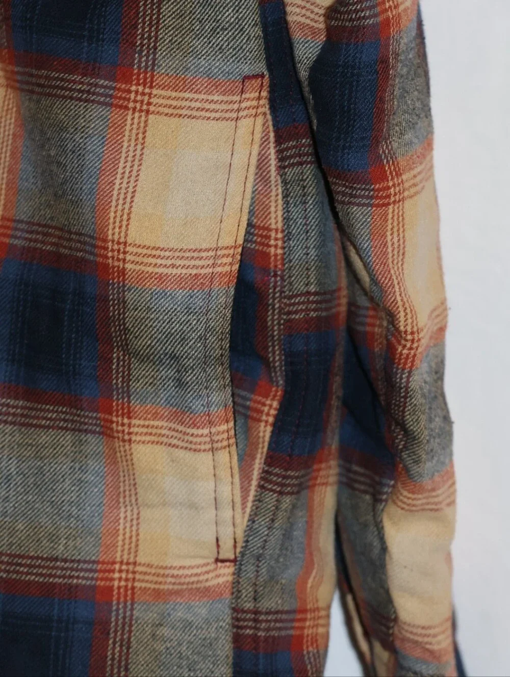 Wrangler Plaid Heavyweight Hooded Flannel Shirt Jacket-Blue Nights. XL.